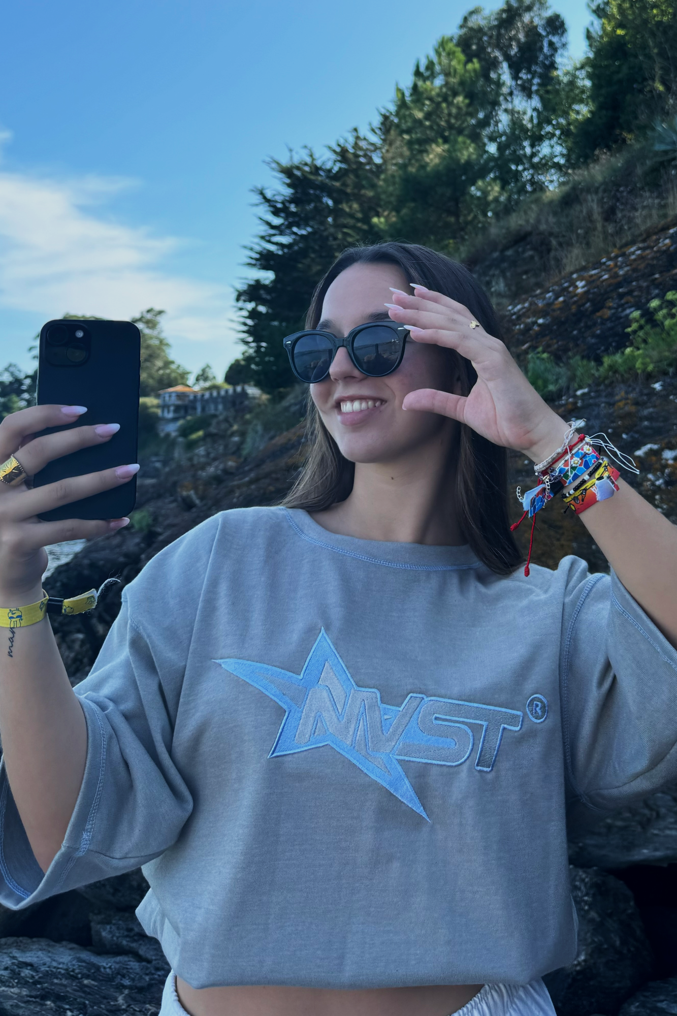 SHINING STAR TEE GREY