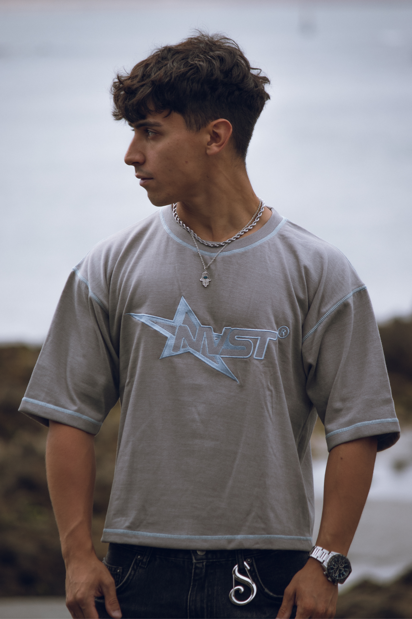 SHINING STAR TEE GREY