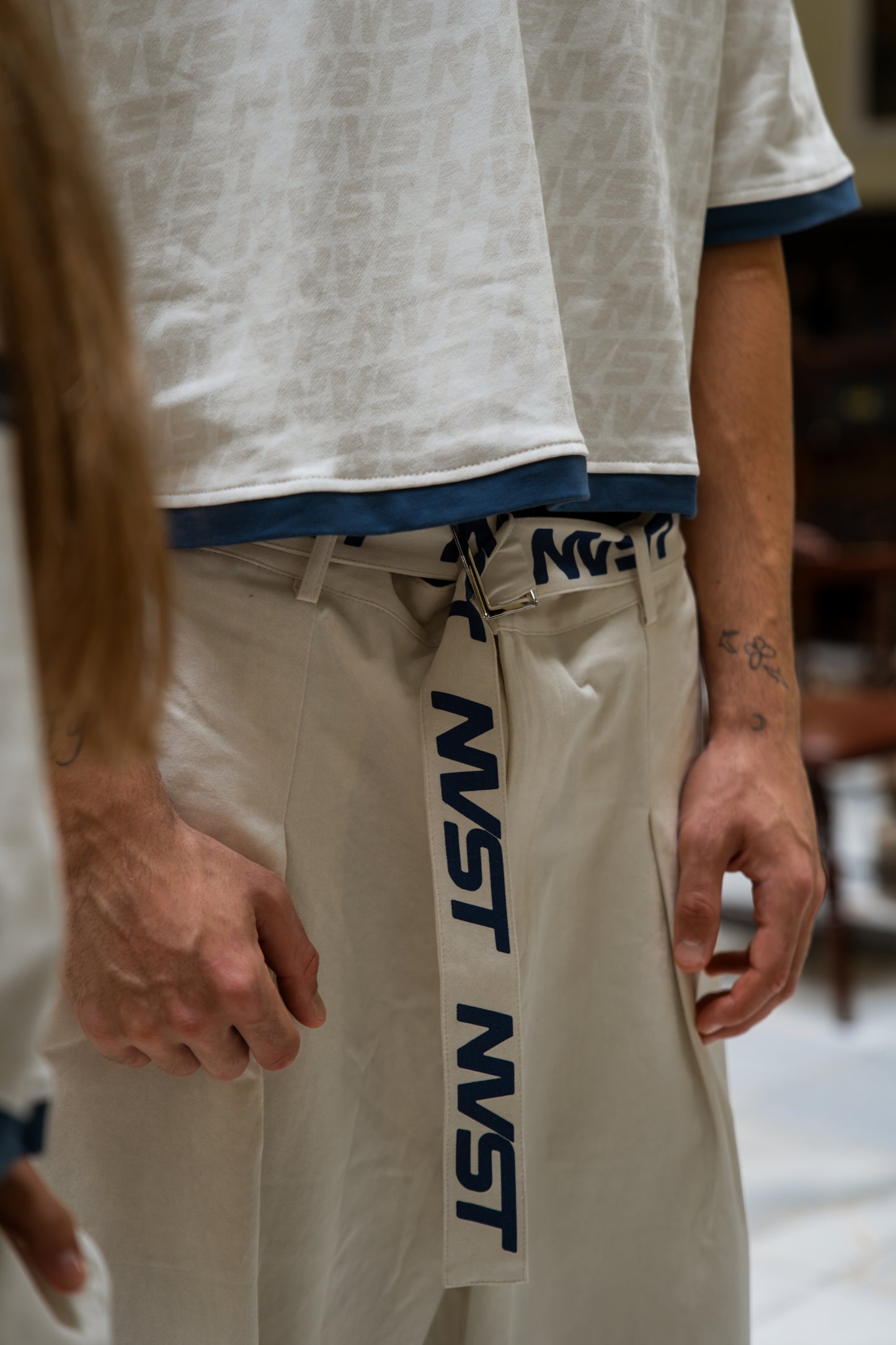 DON' AIRE MONOGRAM BELT BEIGE