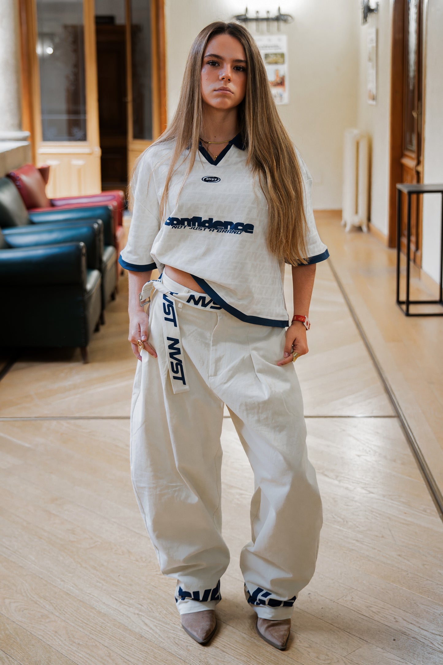 DON' AIRE MONOGRAM BELT BEIGE