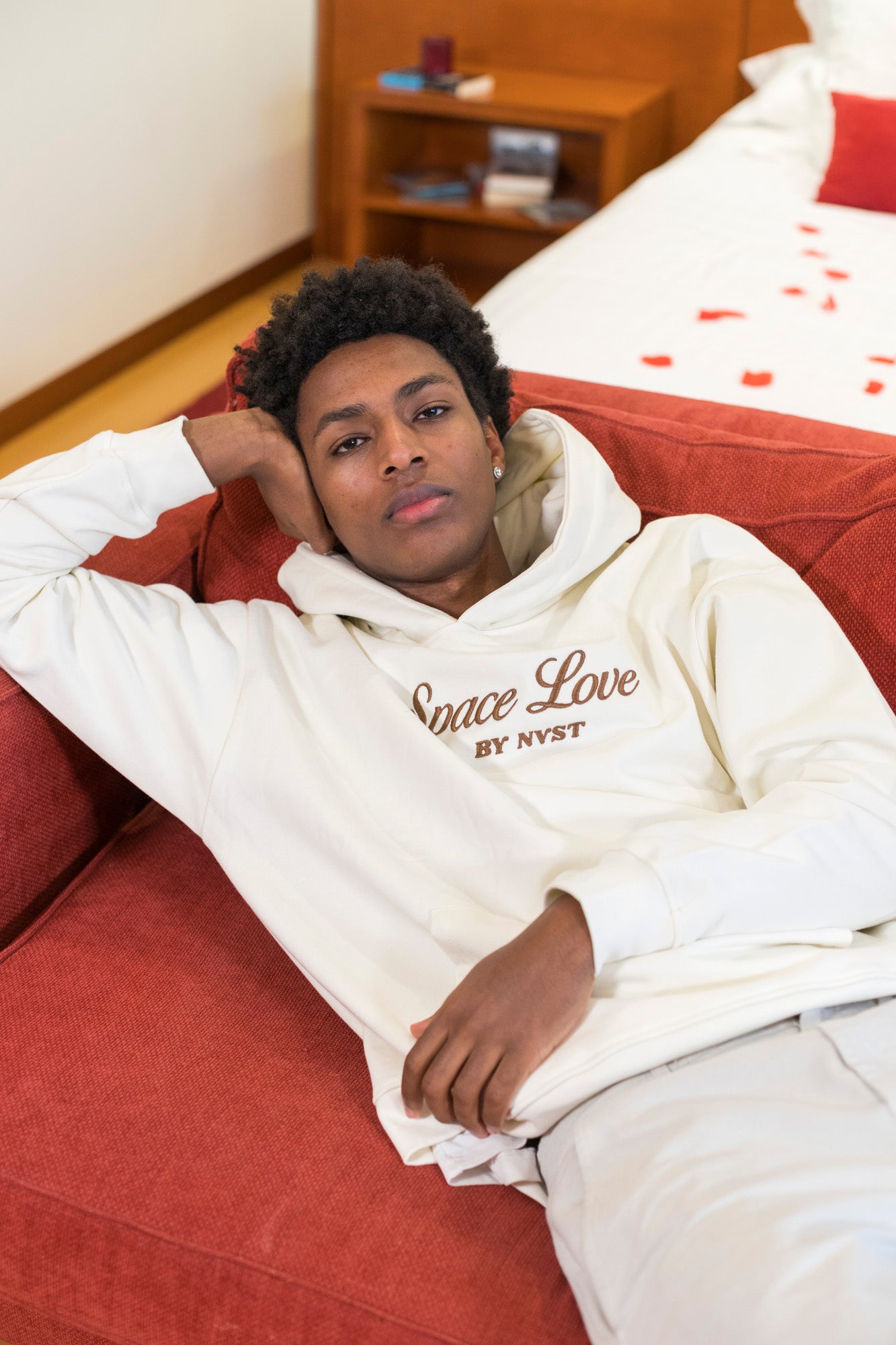 SPACE LOVE BEIGE HOODIE