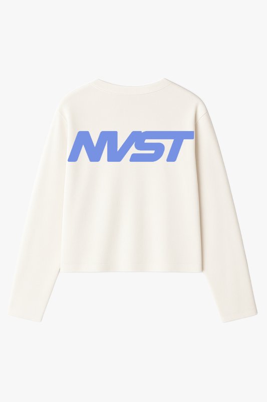 WHITE LONGSLEEVE CROPPED FIT CONFIDENCE