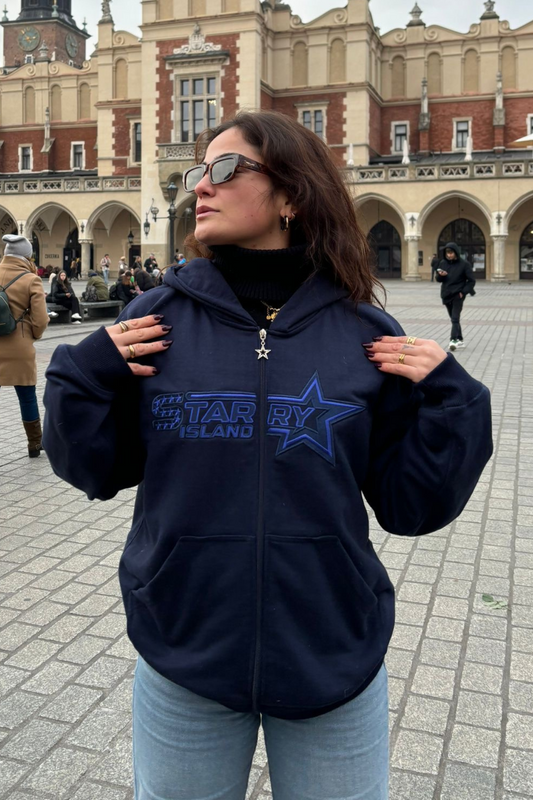 STARRY ZIPPER HOODIE NAVY